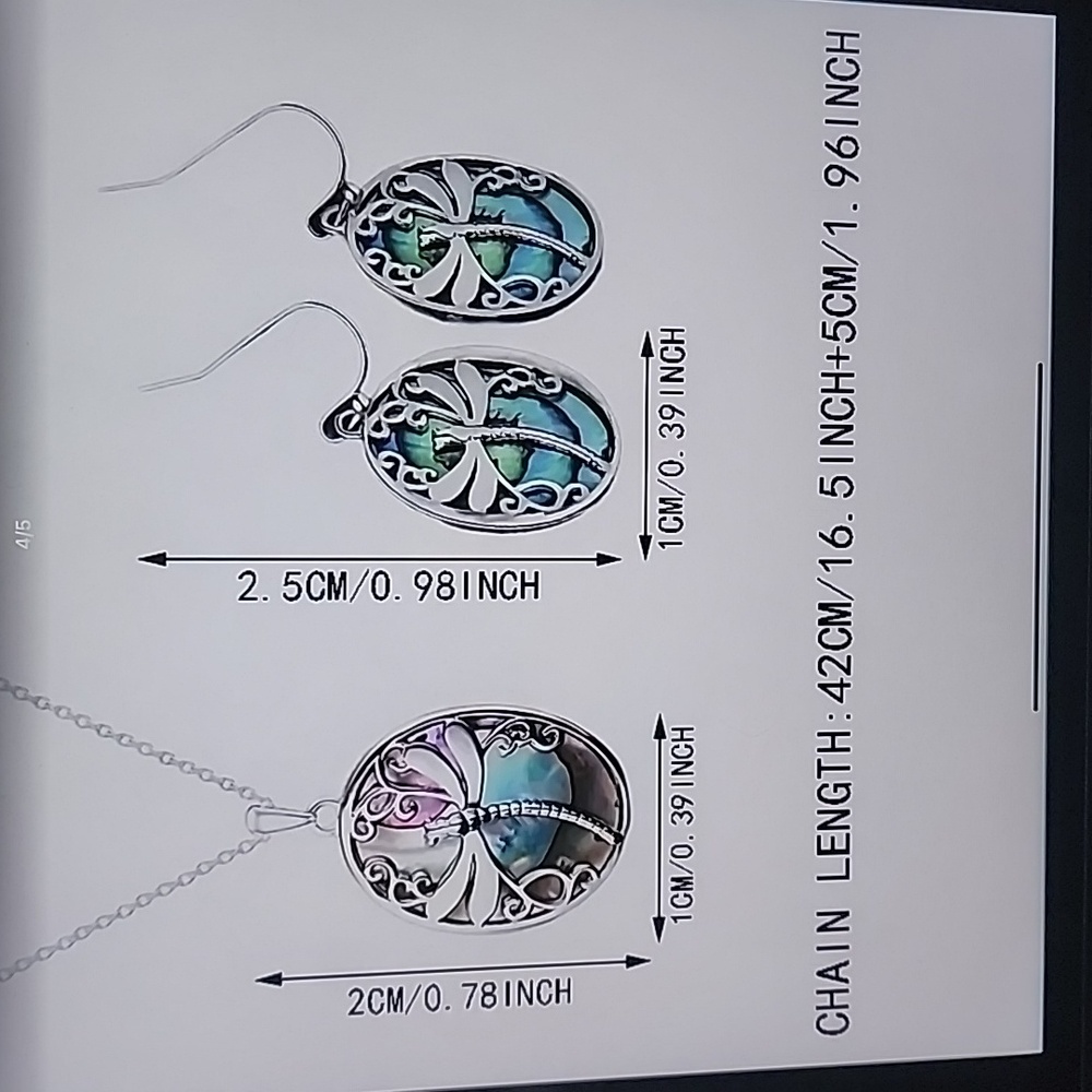 Dragonfly🌸🌸 3pc set necklace earrings - Picture 5 of 5